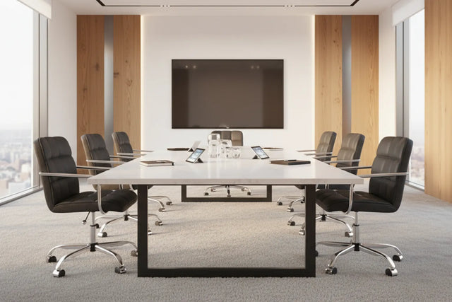 Futura Office Chair - Black Vegan Leather and Chrome Base - With Wheels