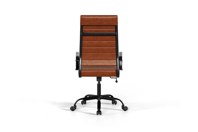 Laguna Executive Office Chair - Brown Vegan Leather and Black Base - With Wheels