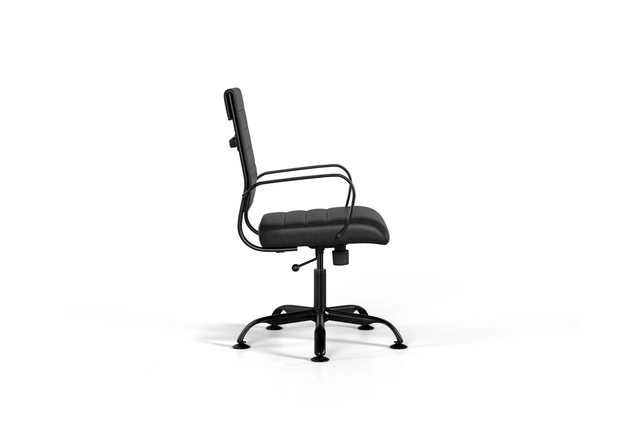 Laguna Classic Office Chair - Black Vegan Leather and Black Base - Without Wheels
