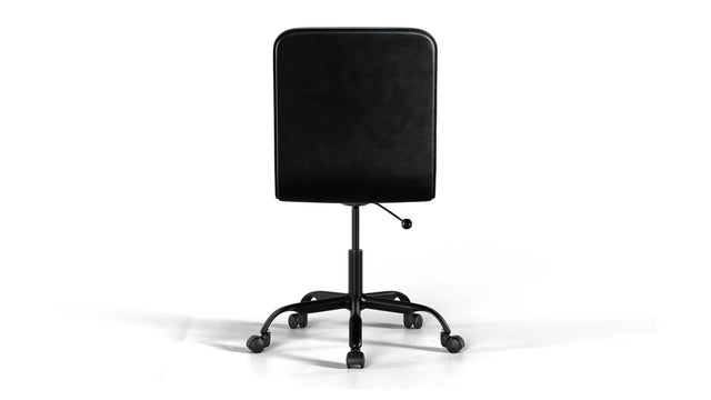 Medium Back Ribbed Office Chair - Brown Vegan Leather and Chrome Base - Without Wheels