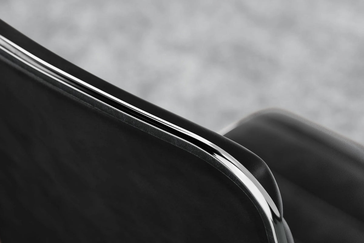 Dinamo Office Chair - Black Vegan Leather and Chrome Base