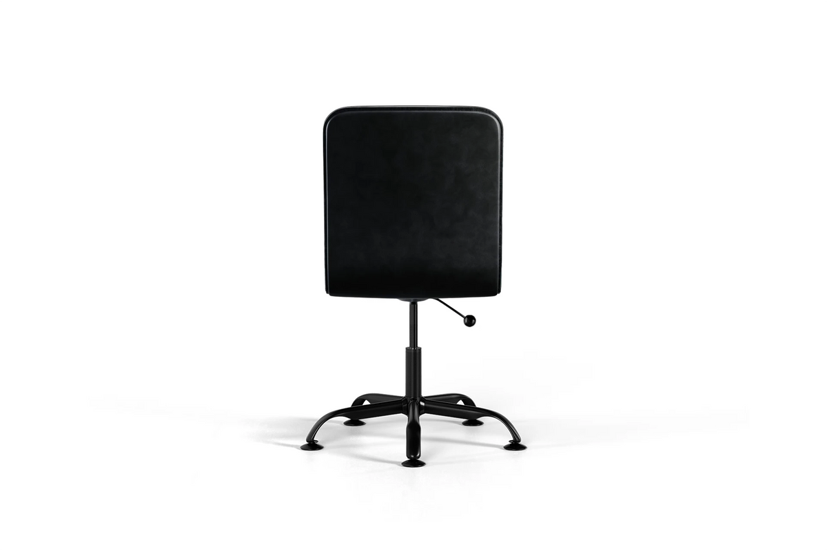 Dinamo Office Chair - Black Vegan Leather and Black Base - Without Wheels