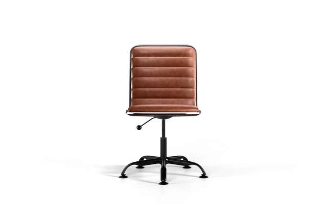 Dinamo Office Chair - Brown Vegan Leather and Black Base - Without Wheels