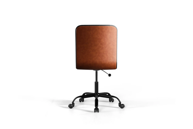 Dinamo Office Chair - Brown Vegan Leather and Black Base - With Wheels