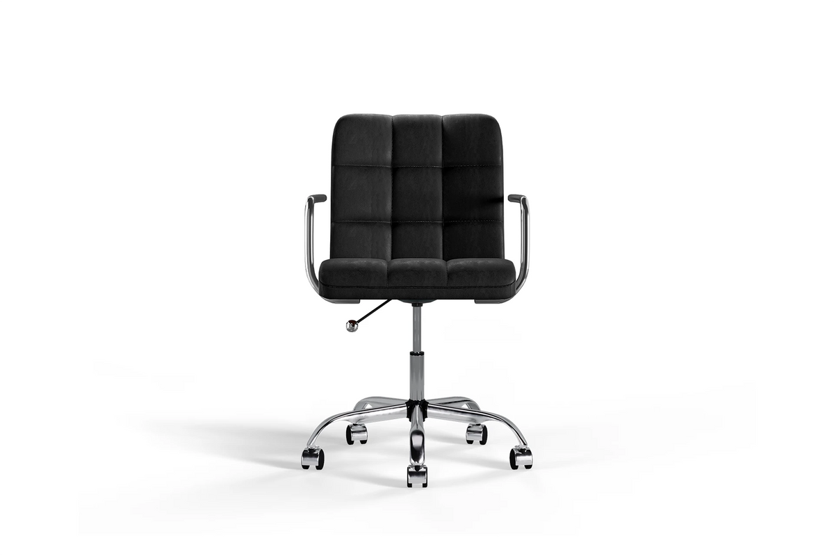 Futura Office Chair - Black Vegan Leather and Chrome Base - With Wheels