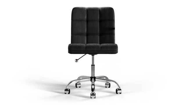 Futura Office Chair - Black Vegan Leather and Chrome Base - With Wheels