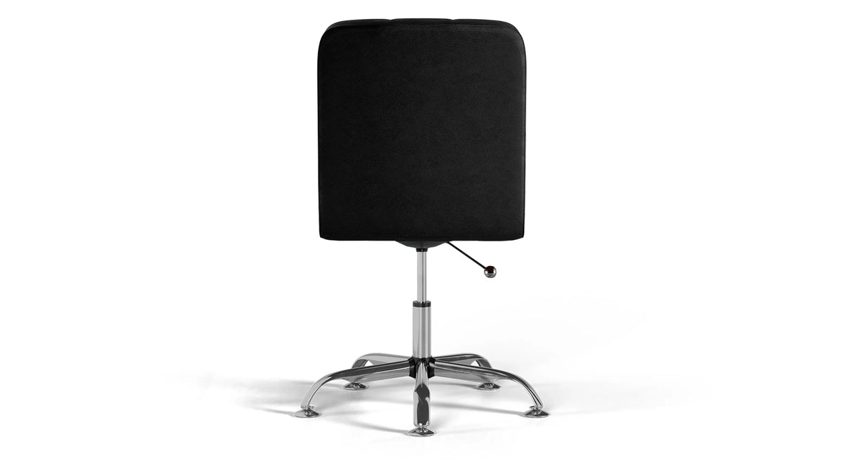 Futura Office Chair - Black Vegan Leather and Chrome Base - Without Wheels