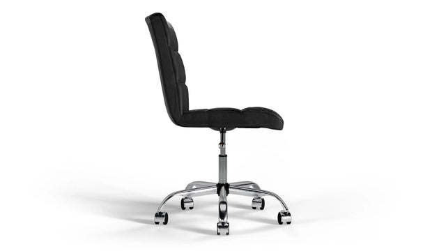 Futura Office Chair - Black Vegan Leather and Chrome Base - With Wheels