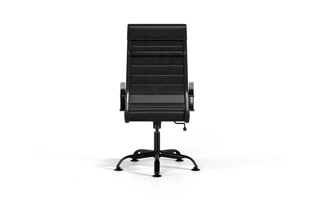 Laguna Executive Office Chair - Black Vegan Leather and Black Base - Without Wheels