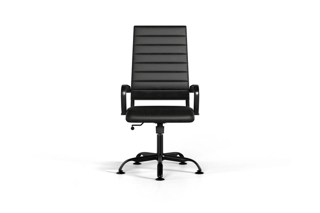 Laguna Executive Office Chair - Black Vegan Leather and Black Base - Without Wheels