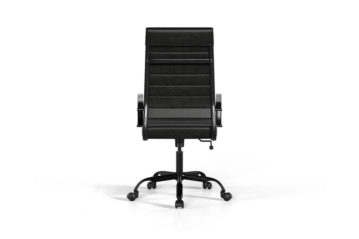 Laguna Executive Office Chair - Black Vegan Leather and Black Base - With Wheels