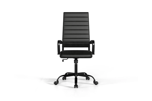 Laguna Executive Office Chair - Black Vegan Leather and Black Base - With Wheels