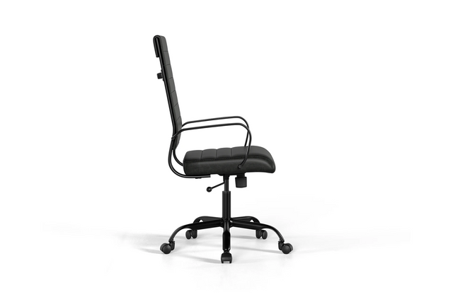 Laguna Executive Office Chair - Black Vegan Leather and Black Base - With Wheels