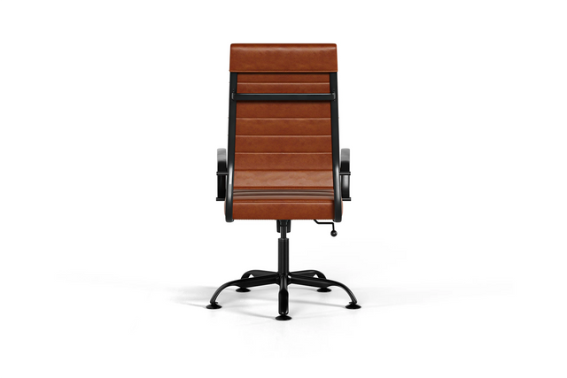 Laguna Executive Office Chair - Brown Vegan Leather and Black Base - Without Wheels