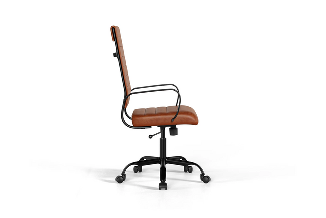 Laguna Executive Office Chair - Brown Vegan Leather and Black Base - With Wheels