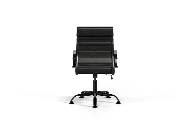 Laguna Classic Office Chair - Black Vegan Leather and Black Base - Without Wheels