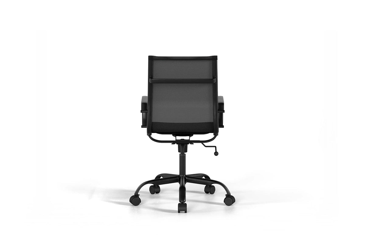 Laguna Mesh Ergonomic Office Chair - Black with Black Base - With Wheels
