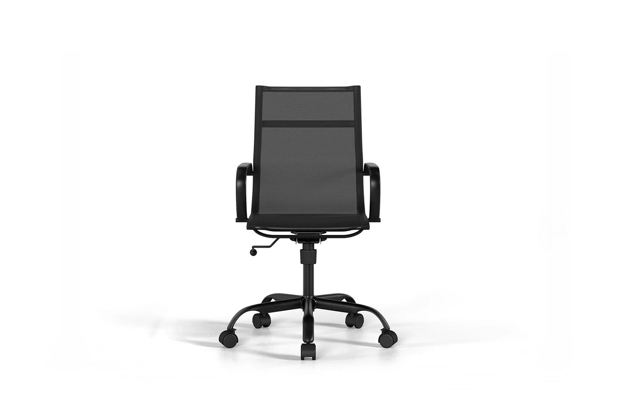 Laguna Mesh Ergonomic Office Chair - Black with Black Base - With Wheels