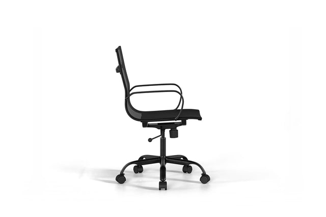 Laguna Mesh Ergonomic Office Chair - Black with Black Base - With Wheels