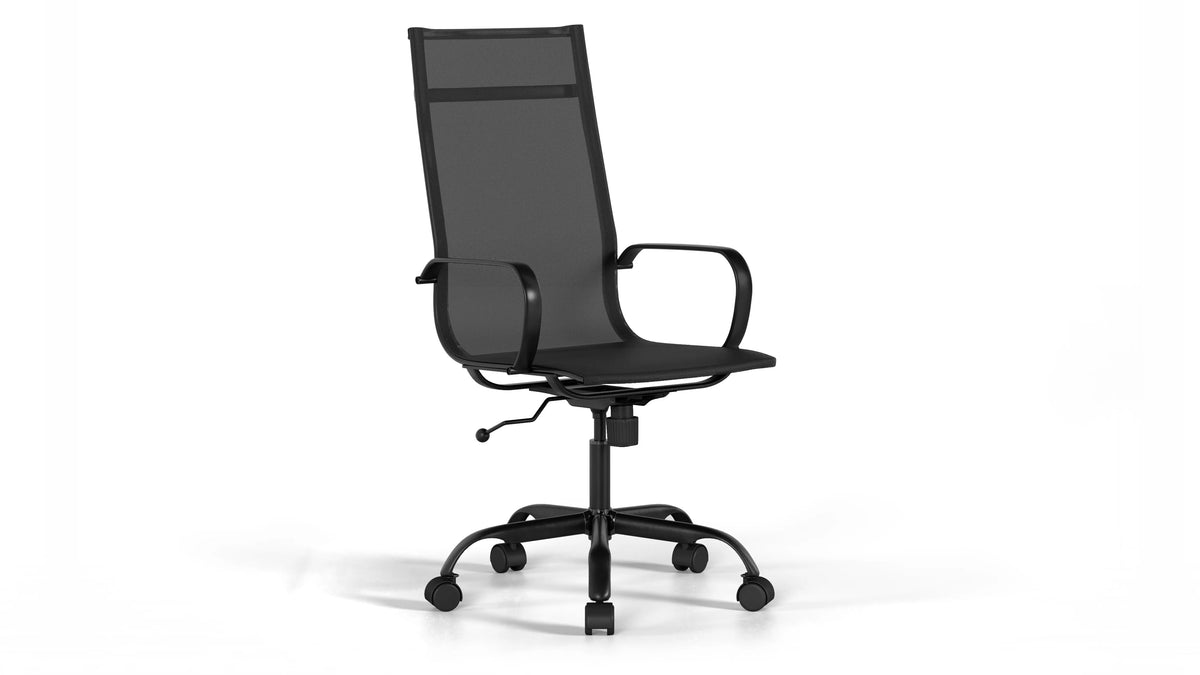 Laguna Mesh Executive Office Chair - Black with Black Base - With Wheels