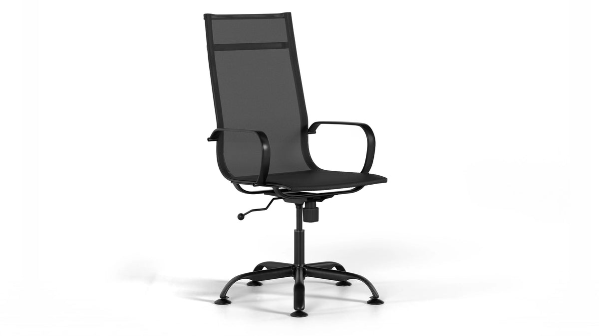 Laguna Mesh Executive Office Chair - Black with Black Base - Without Wheels