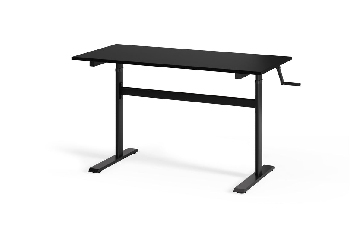 Chelsea Standing Desk - Black Top With Black Legs - angle