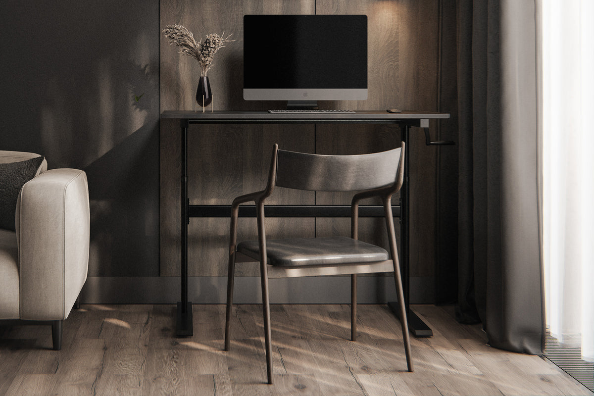 Chelsea Standing Desk - Black Top With Black Legs - lifestyle