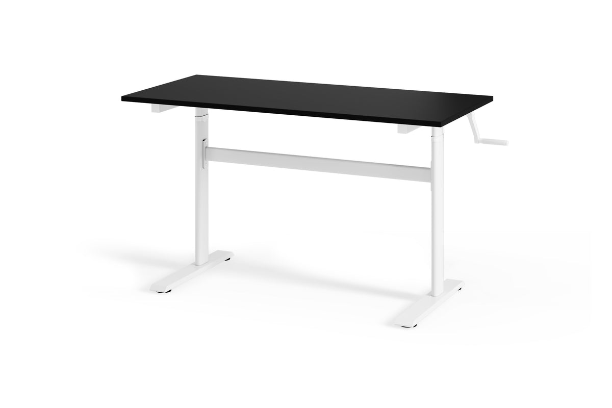 Chelsea Standing Desk - Black Top With White Legs - angle