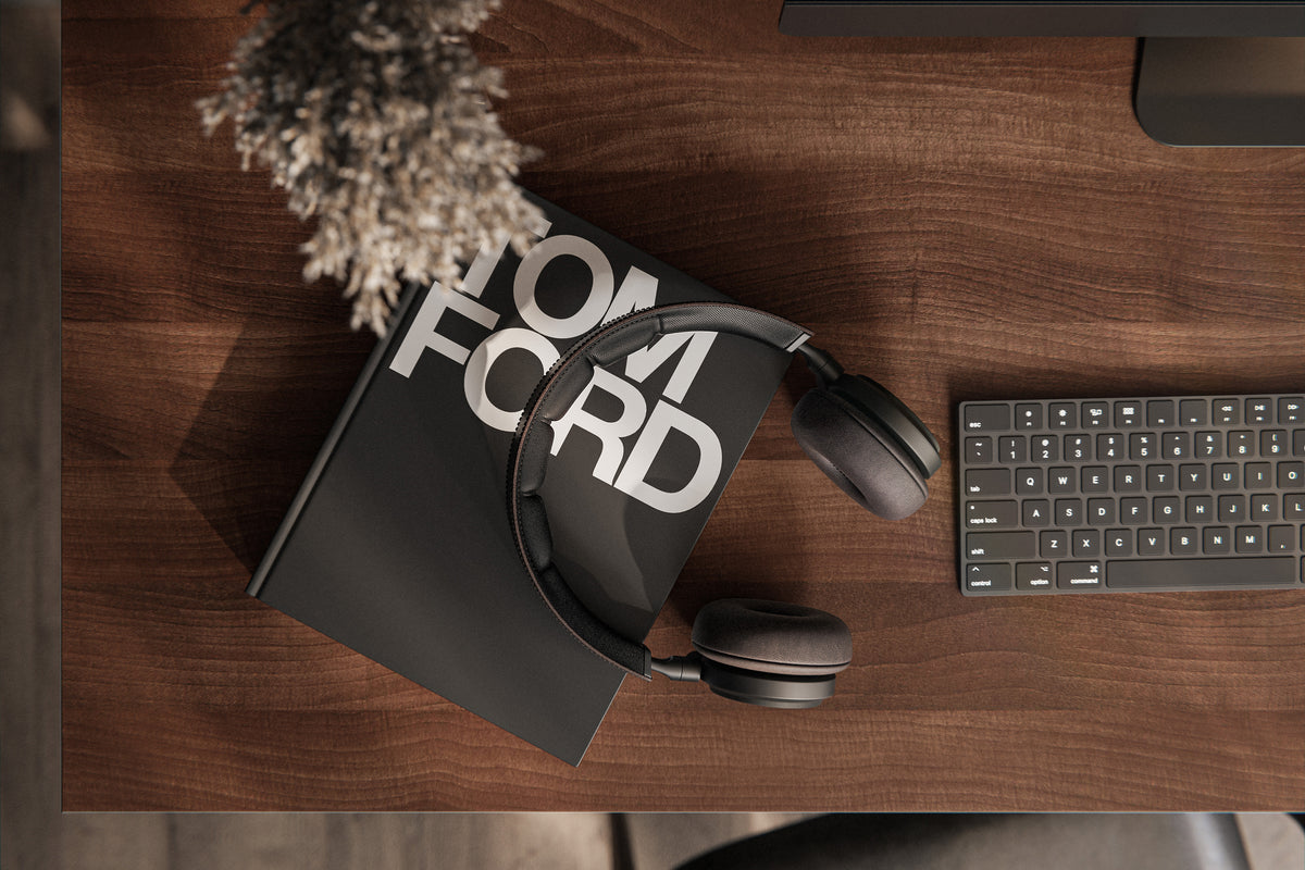 Chelsea Standing Desk - Walnut Top With Black Legs - lifestyle