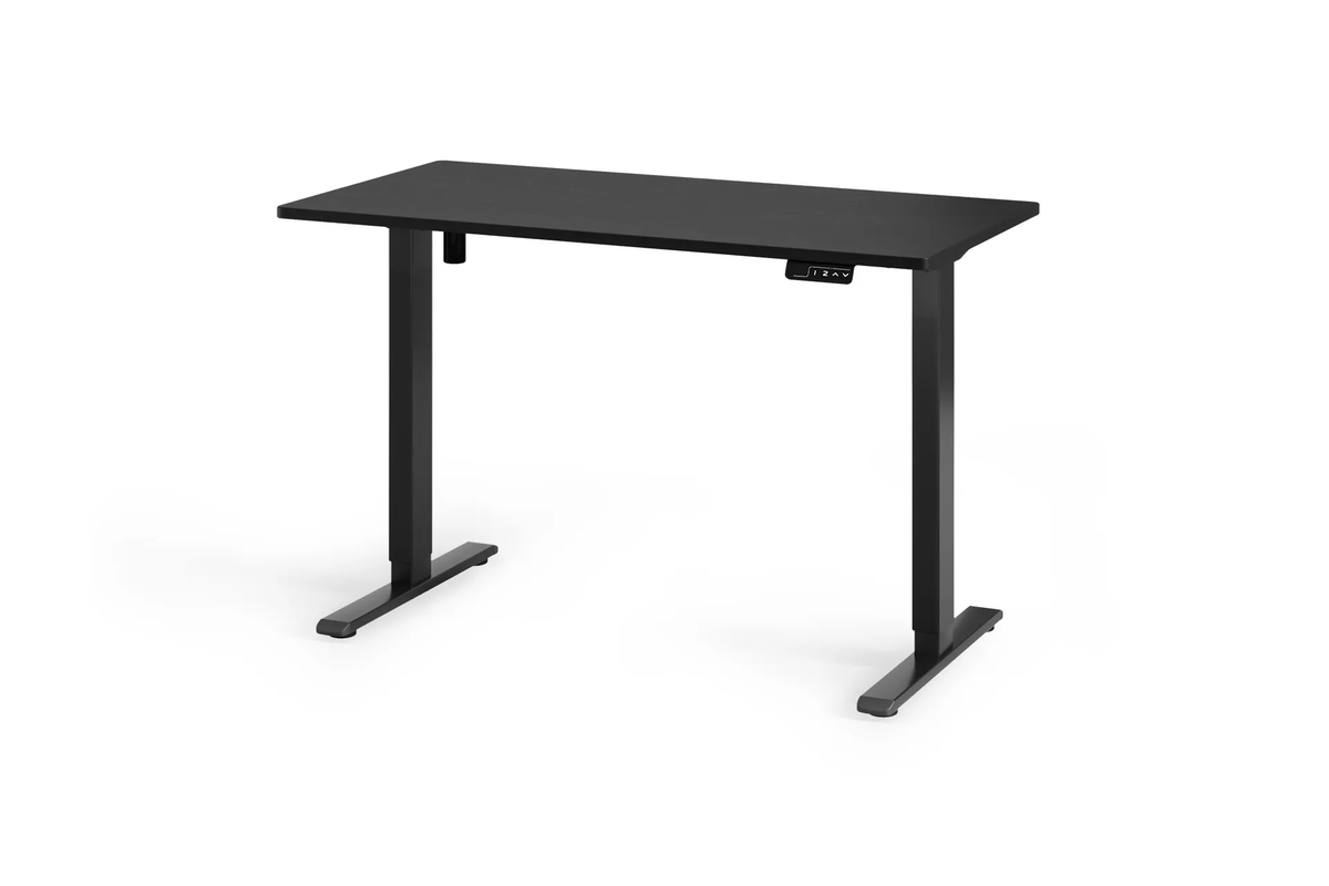 Chelsea Standing Desk - Black Top With Black Legs - angle