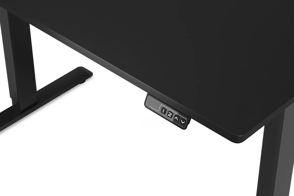 Chelsea Standing Desk - Black Top With Black Legs - detail