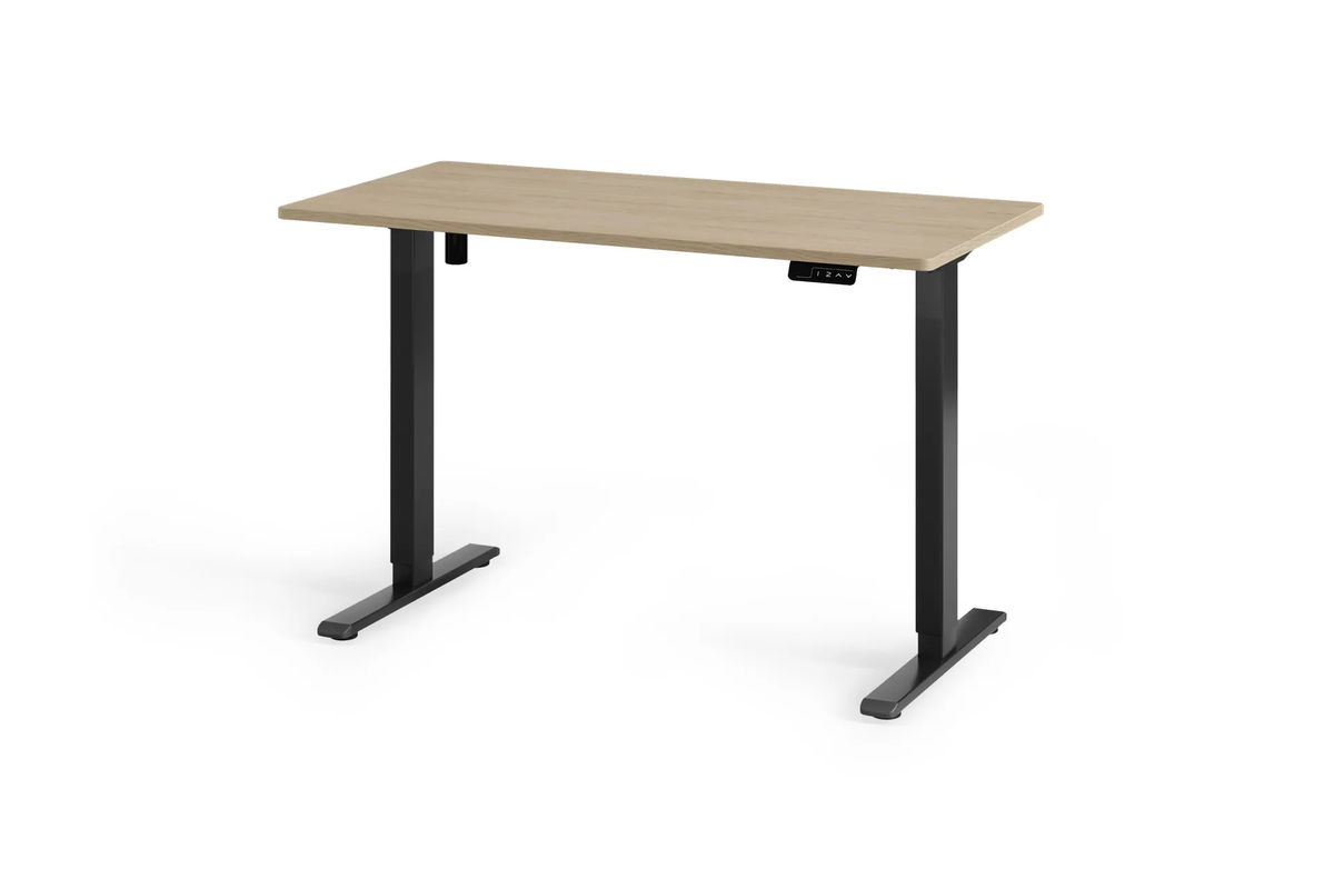 Chelsea Standing Desk - Oak Top With Black Legs - angle