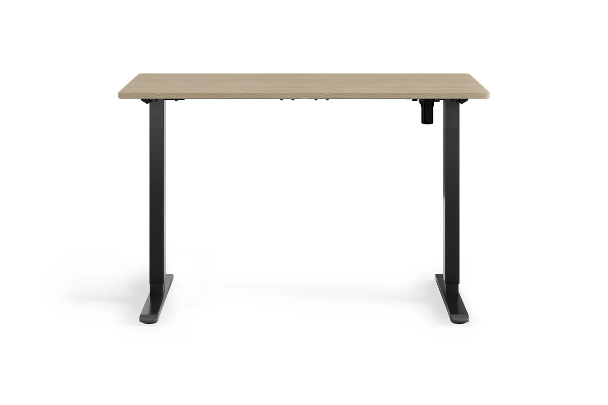 Chelsea Standing Desk - Oak Top With Black Legs - back