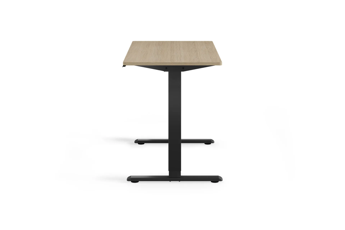 Chelsea Standing Desk - Oak Top With Black Legs - side