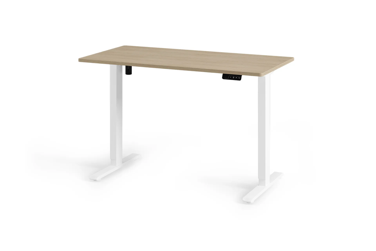 Chelsea Standing Desk - Oak Top With White Legs - angle