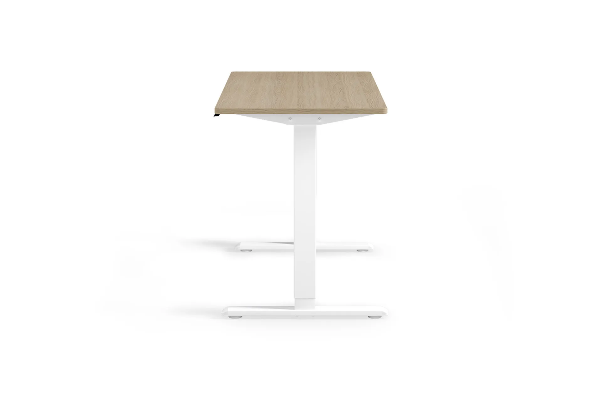 Chelsea Standing Desk - Oak Top With White Legs - side