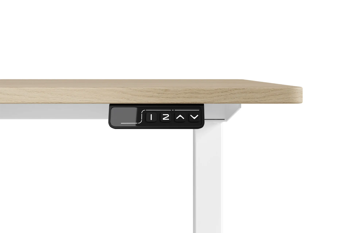Chelsea Standing Desk - Oak Top With White Legs - detail