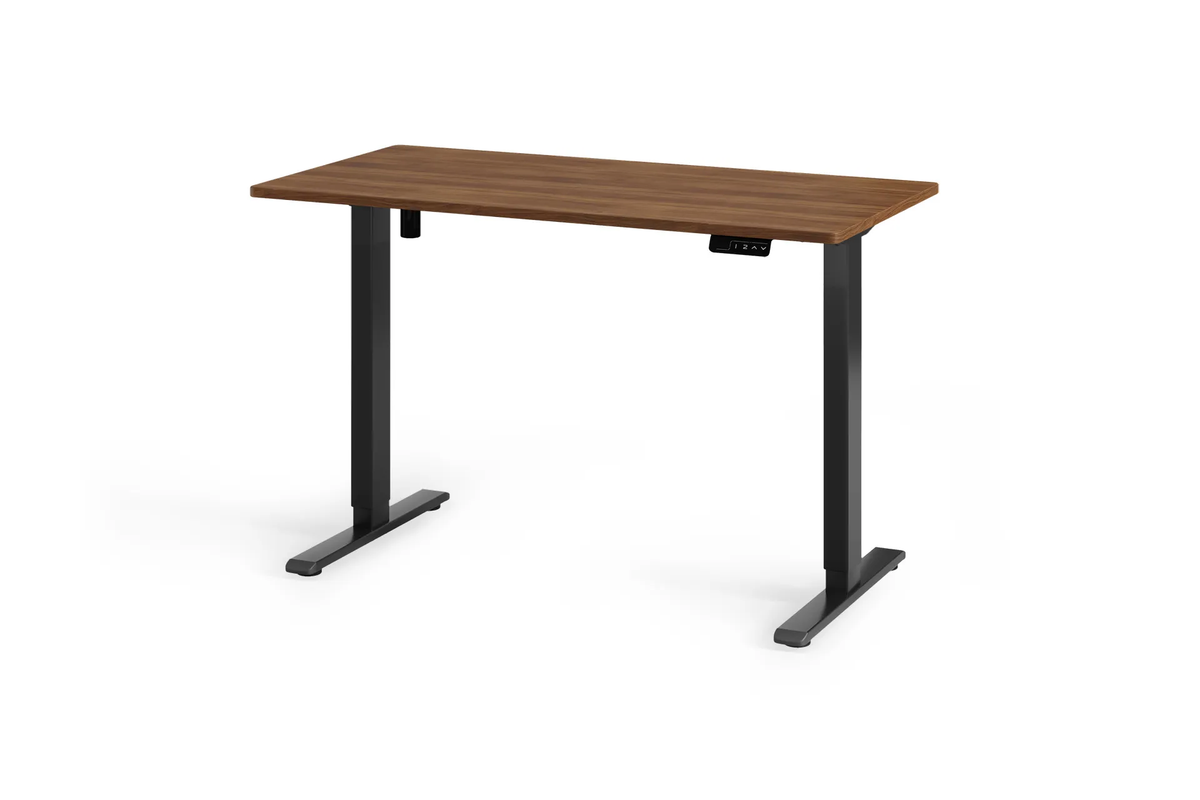 Chelsea Standing Desk - Walnut Top With Black Legs - angle
