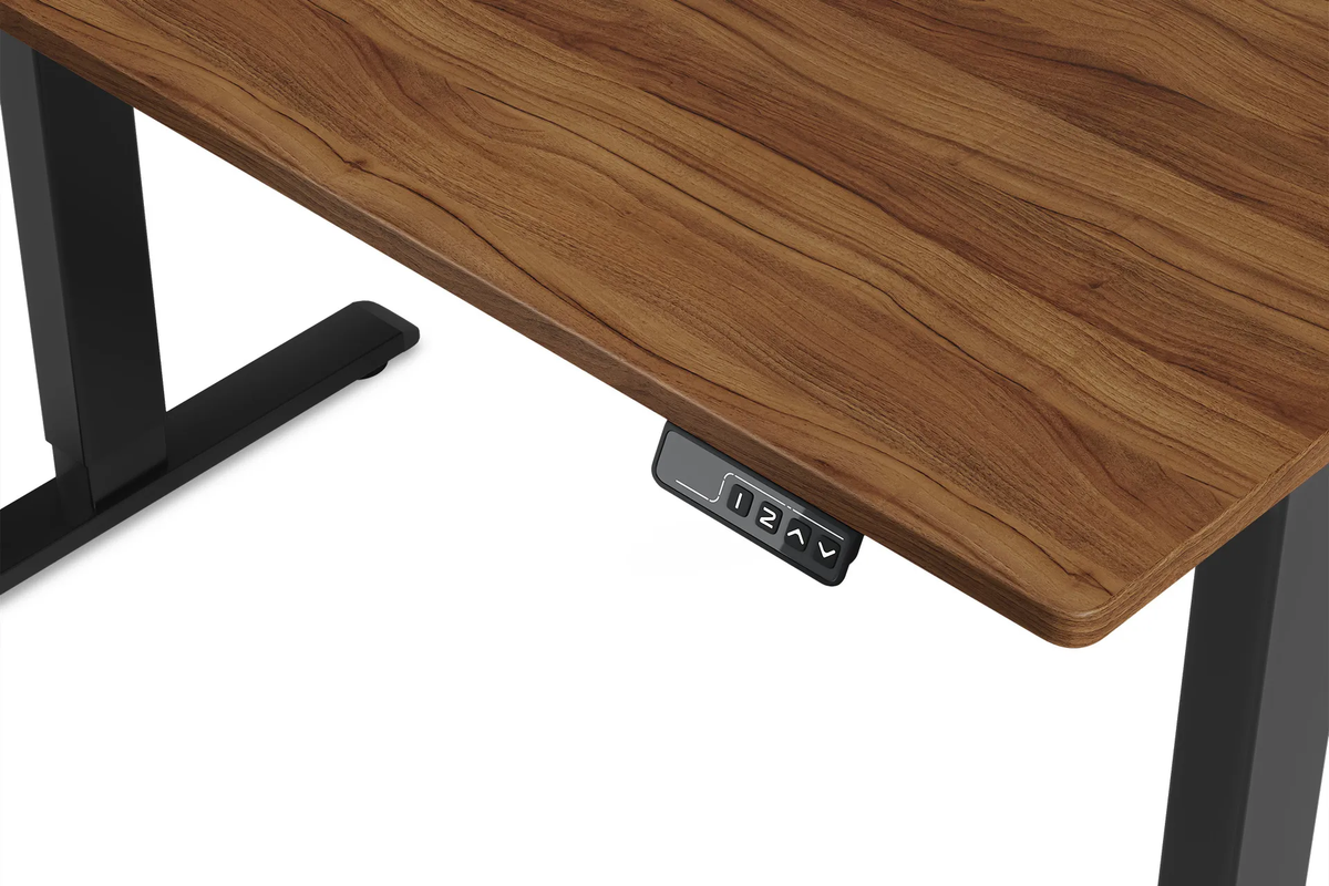 Chelsea Standing Desk - Walnut Top With Black Legs - detail