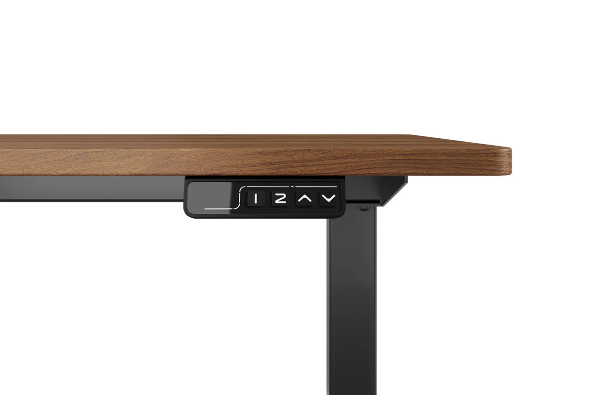 Chelsea Standing Desk - Walnut Top With Black Legs - detail