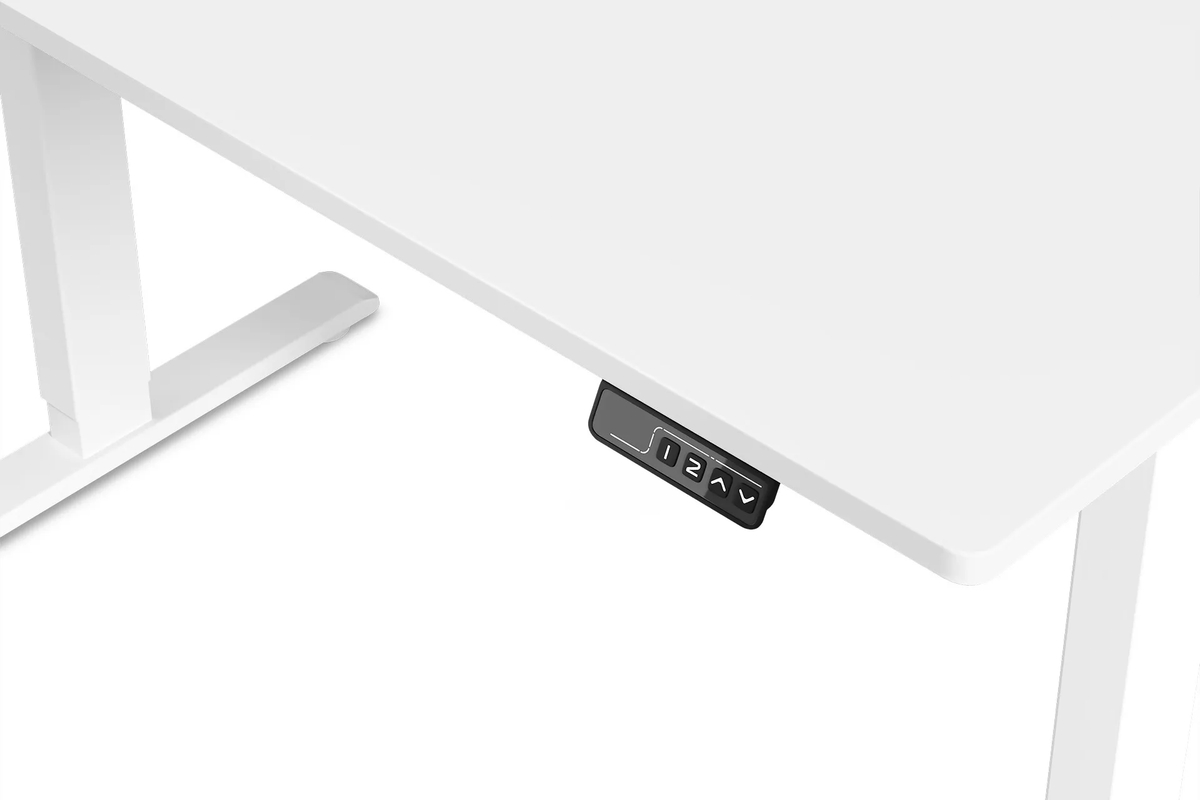 Chelsea Standing Desk - White Top With White Legs - detail