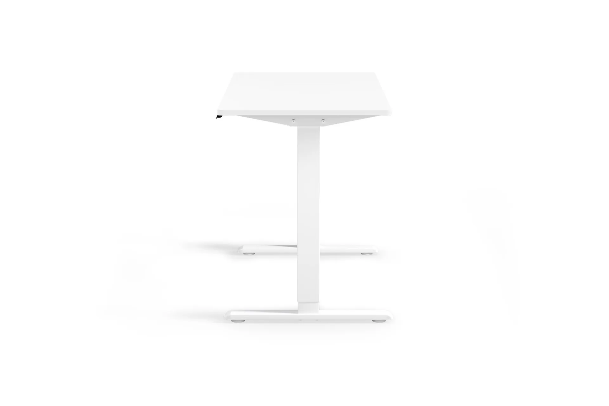 Chelsea Standing Desk - White Top With White Legs - side
